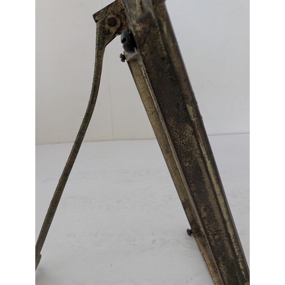 Antique c.1900 Cast Brass Architectural 4x6 Frame #731 Original Easel No Glass - Picture 12 of 16